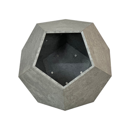 Geometric concrete wall planter on a white background