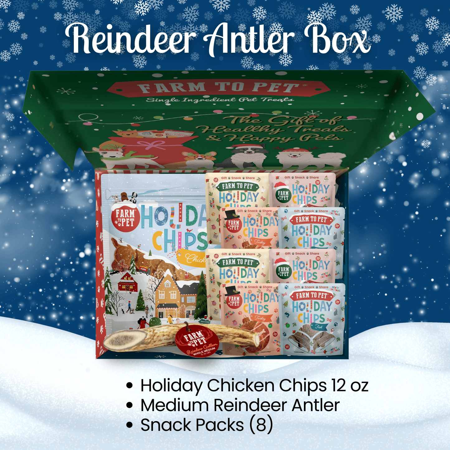 Elk The Halls Antler Chew & Dog Treat Box