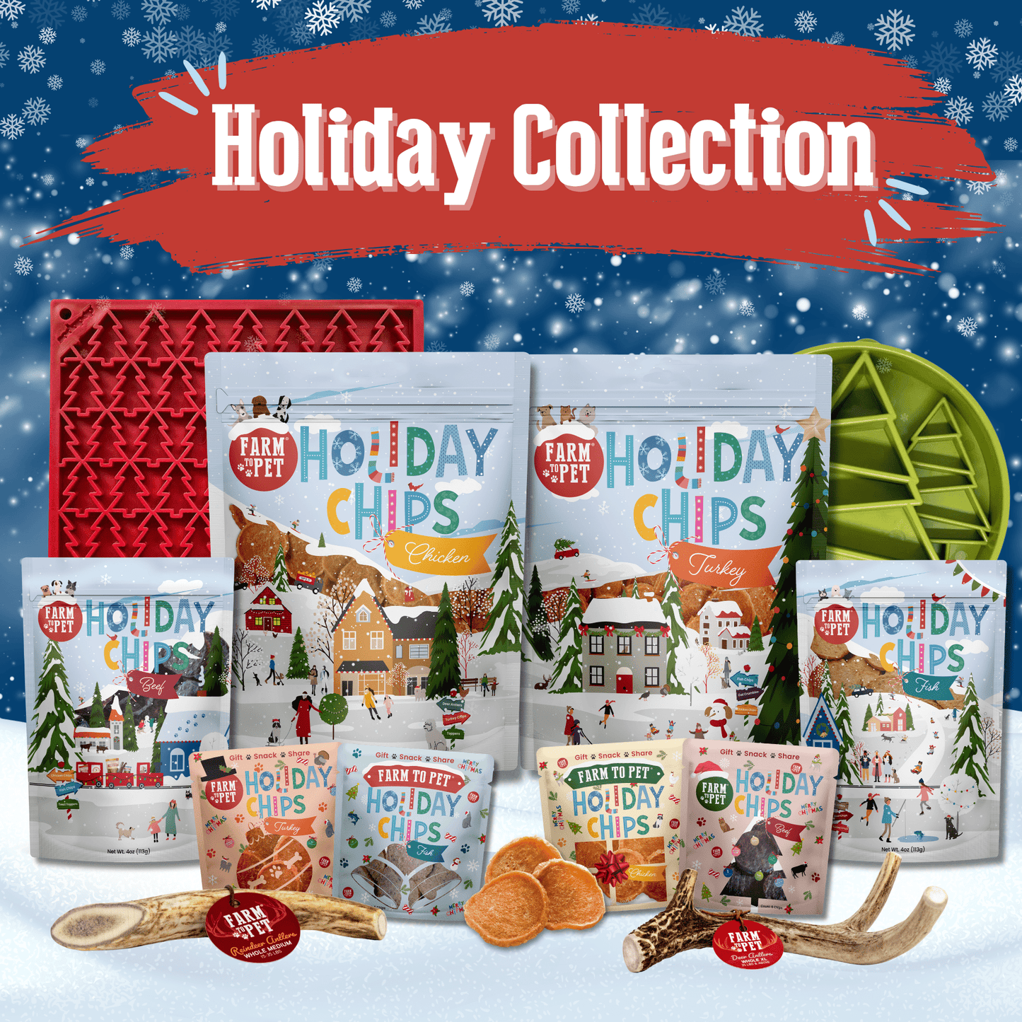 Elk The Halls Antler Chew & Dog Treat Box