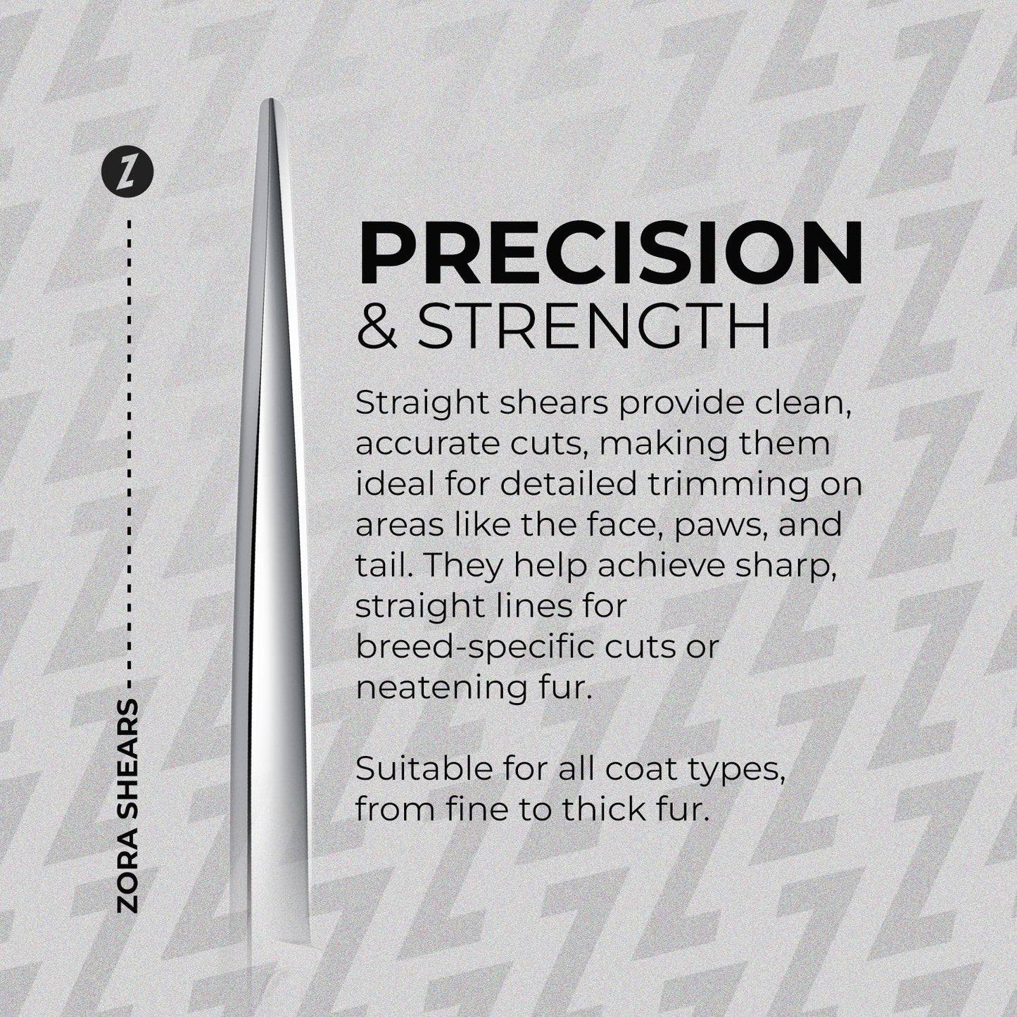 Zora Pet Grooming Shear - Straighter Model A | 7.5" 8"