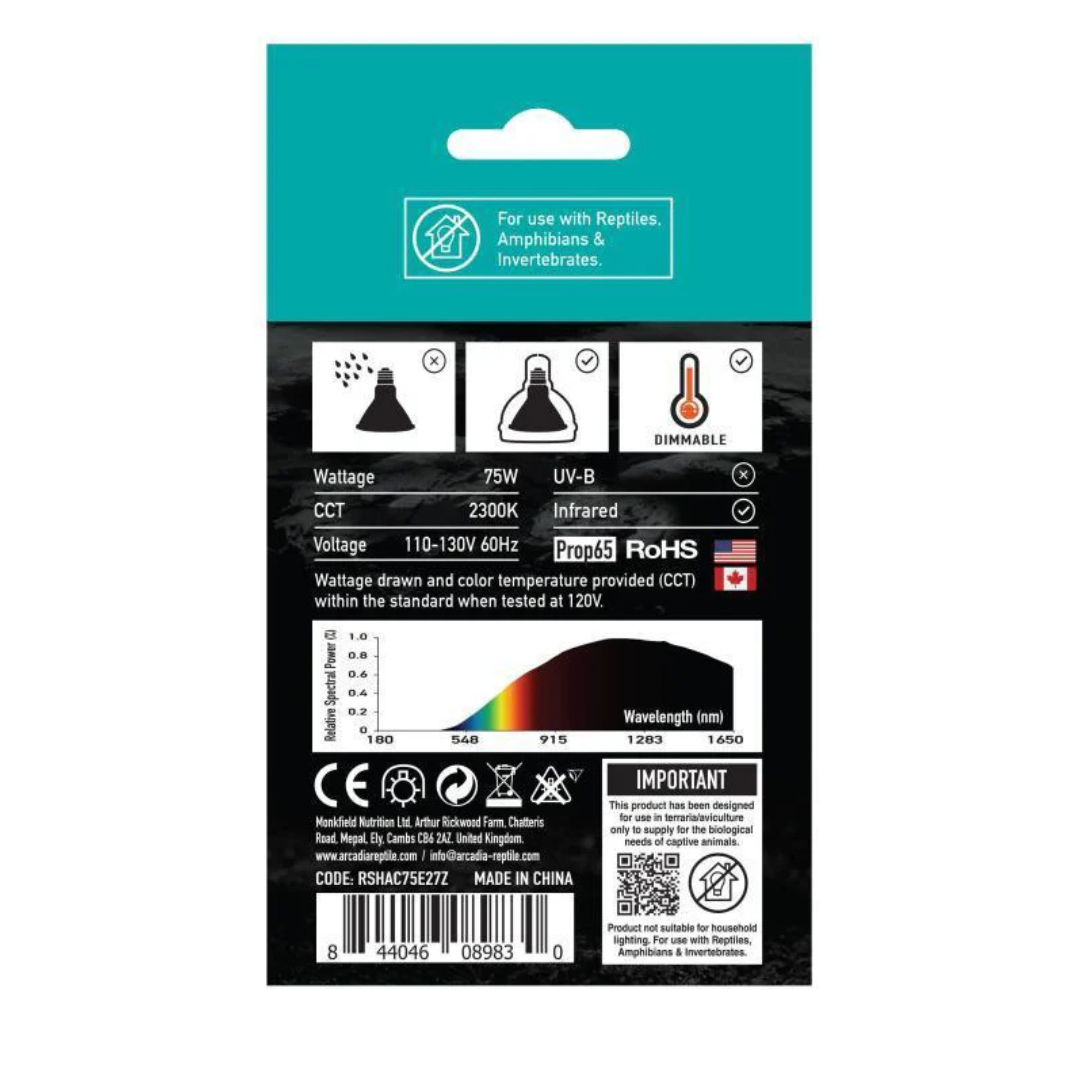 Product packaging with technical specifications on a white background