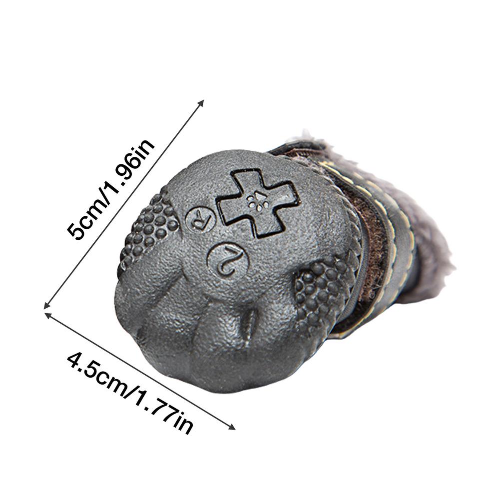 Metal dog toy with measurements on a white background