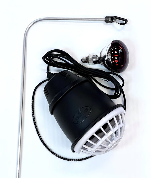 Black car air freshener with a cable and light on a white background