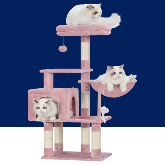 Cozy Cat Tree for Small Cats with Plush Hammock