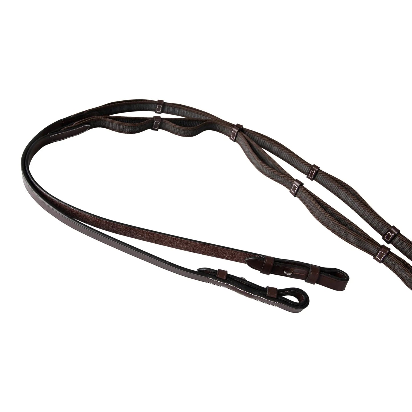 Brown leather bridle on a white background
