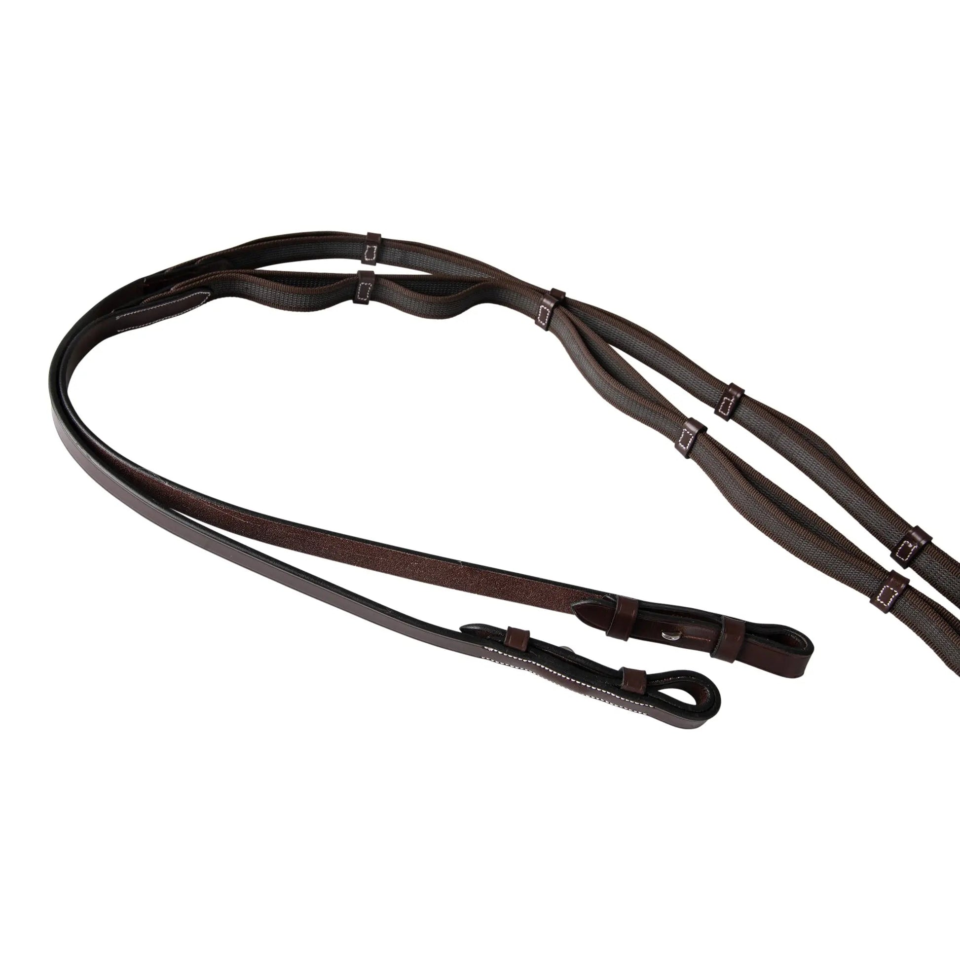 Brown leather bridle on a white background