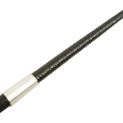 Black and silver cylindrical object on a white background