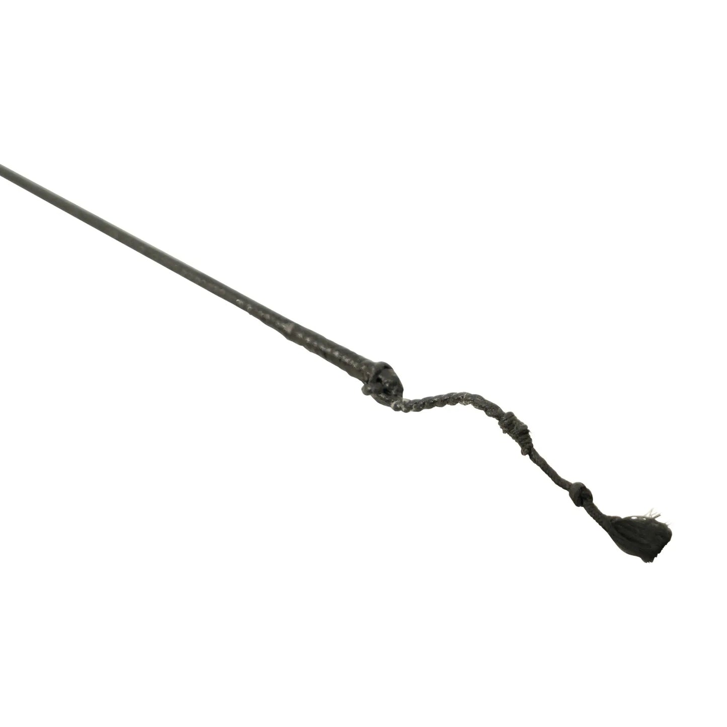 Black metal rod with a knot on a white background
