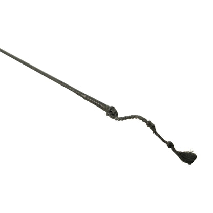 Black metal rod with a knot on a white background