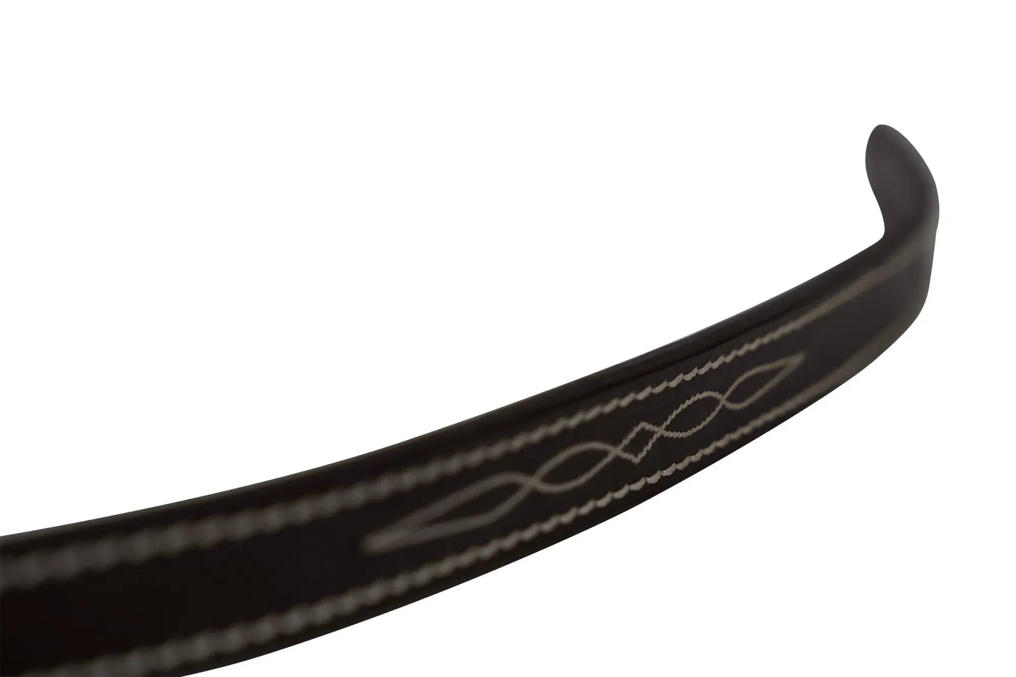 Black bow with decorative white patterns on a white background