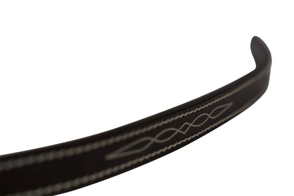 Black bow with decorative white patterns on a white background