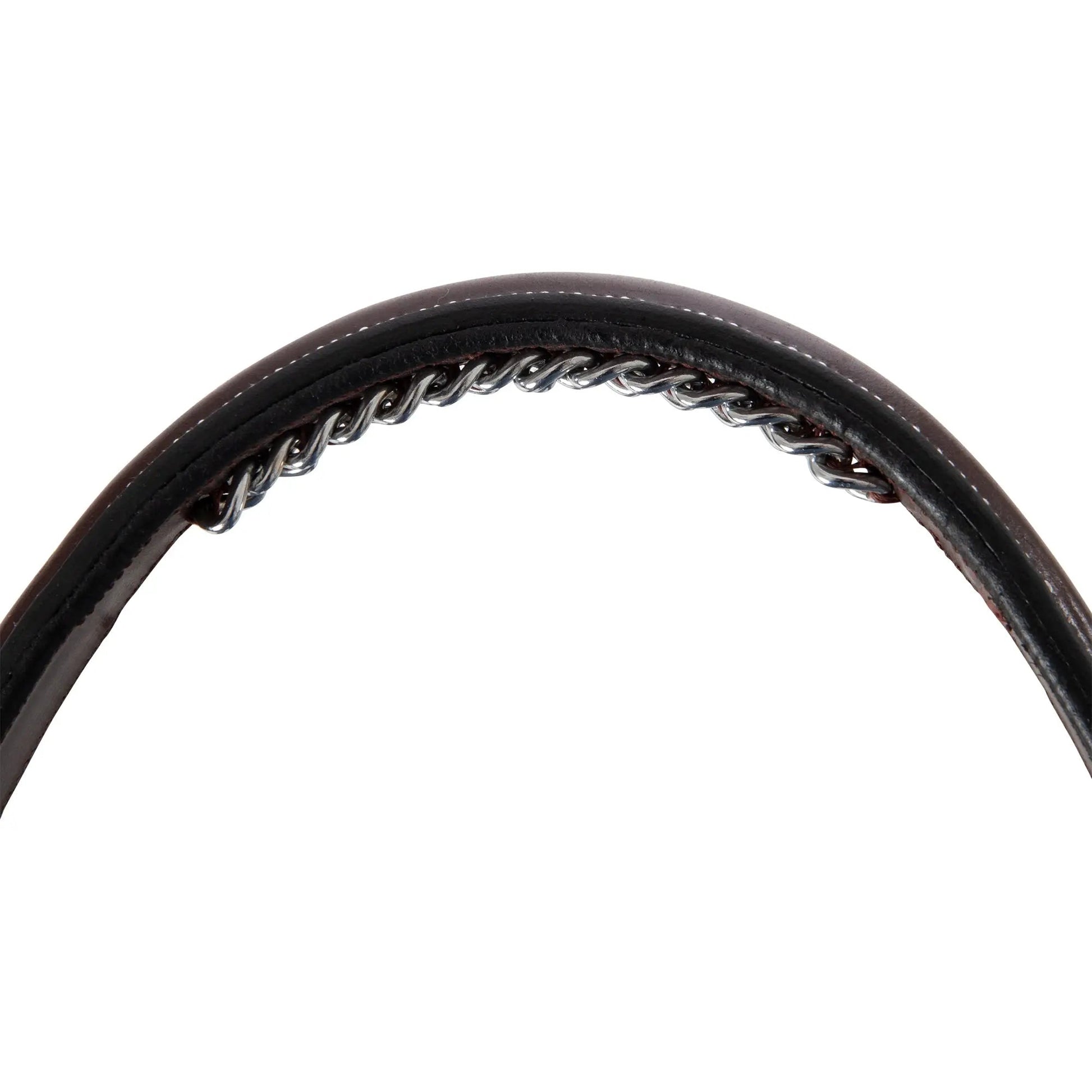 Close-up of a bicycle tire with tread pattern on a white background