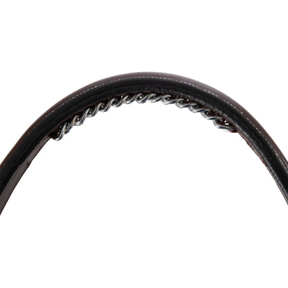 Close-up of a bicycle tire with tread pattern on a white background