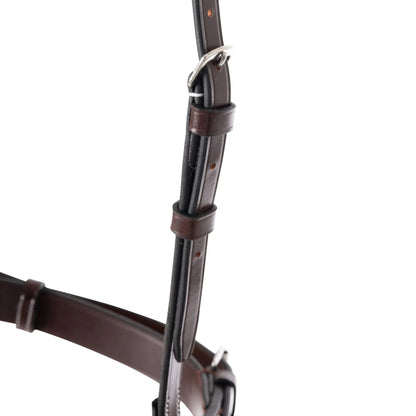 Brown leather bridle on a white background