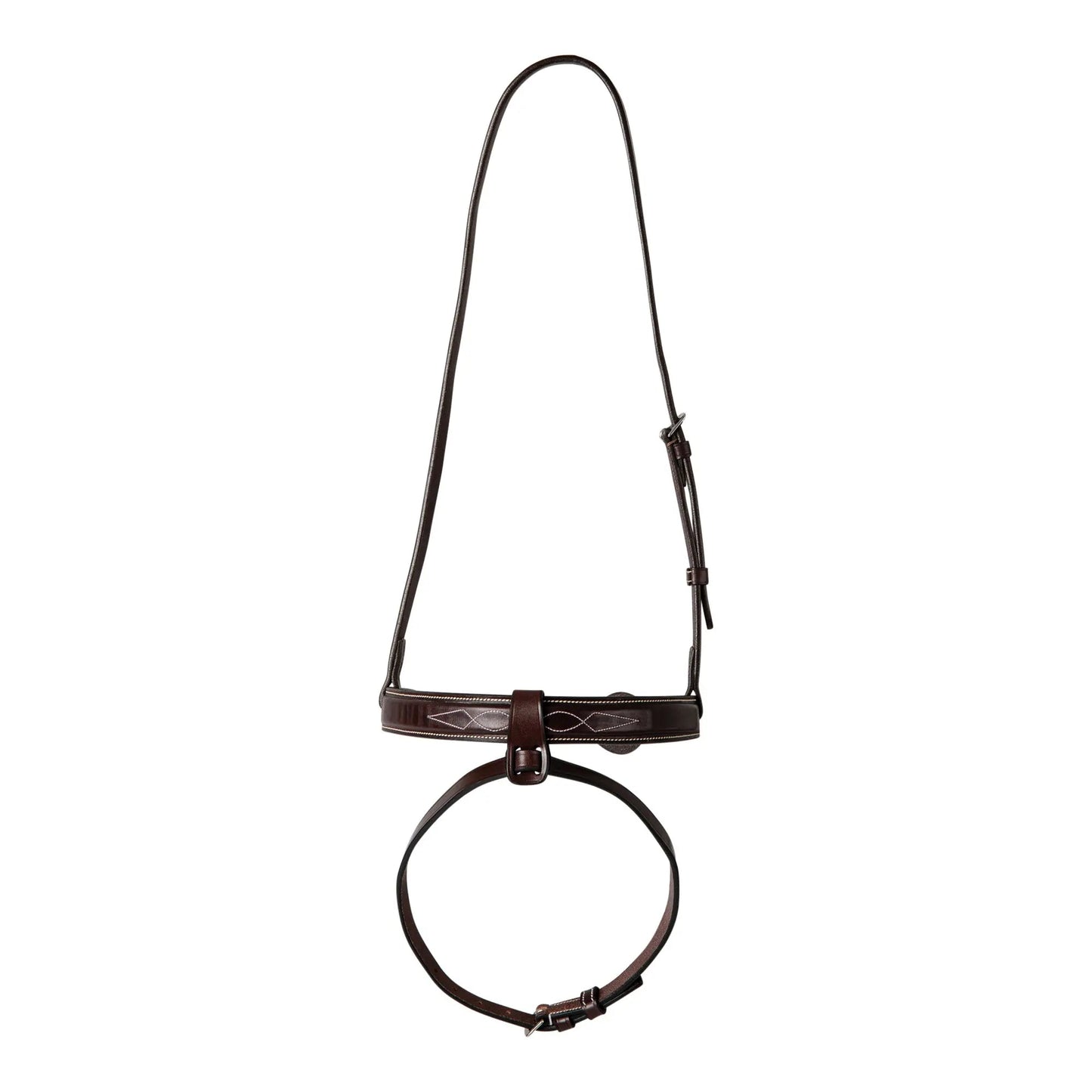 Brown leather bridle on a white background