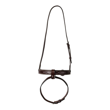 Brown leather bridle on a white background