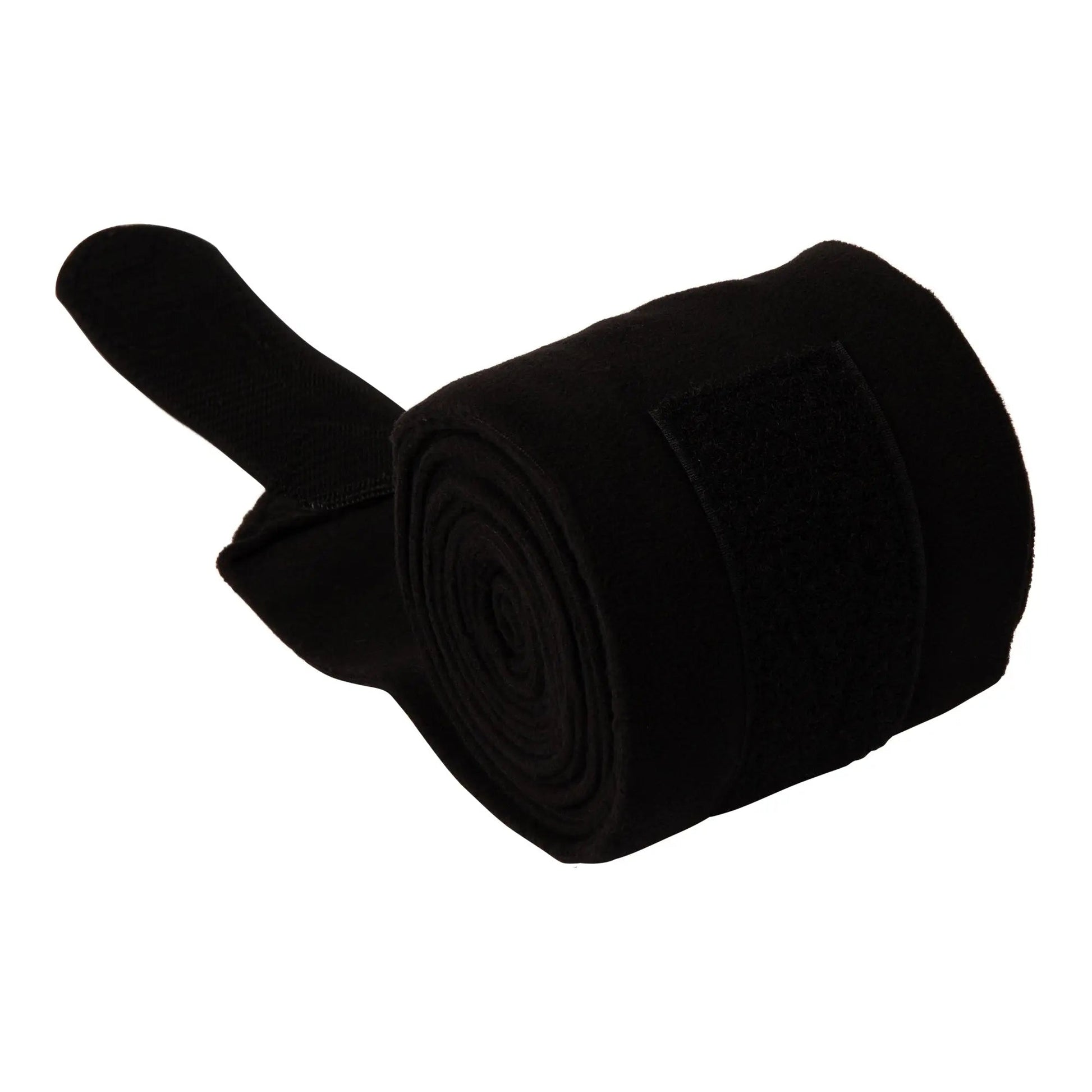 Black bandage roll on a white background
