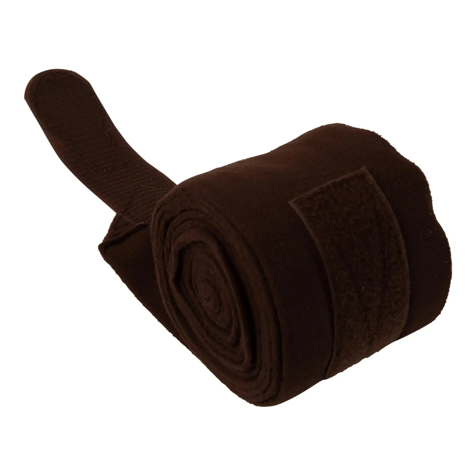 Brown roll of fabric on a white background