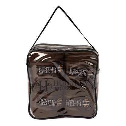 Clear plastic bag with Huntley & Huntley branding on a white background