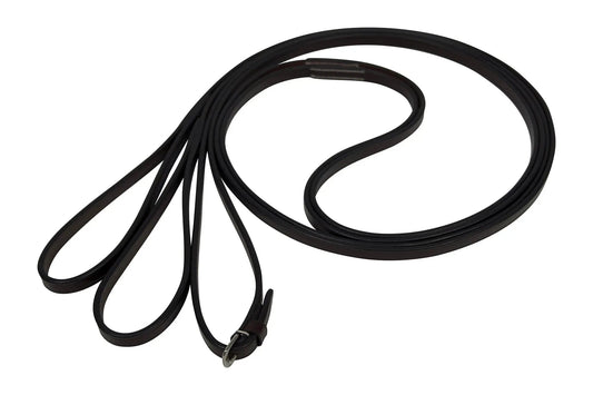 Black leather dog leash on a white background