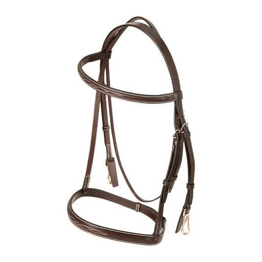 Brown horse bridle on a white background