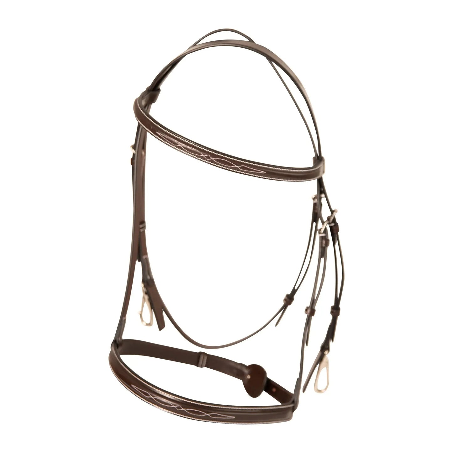 Brown horse bridle on a white background