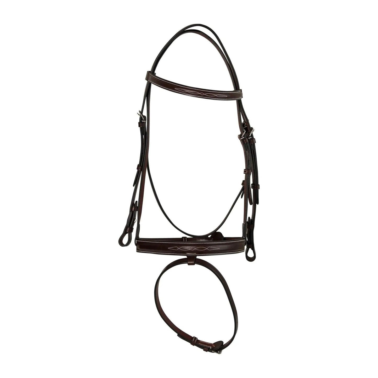 Brown horse bridle on a white background