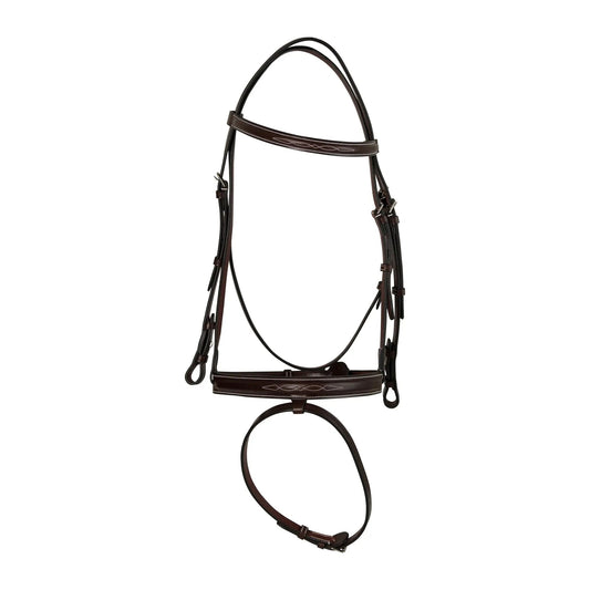 Brown horse bridle on a white background