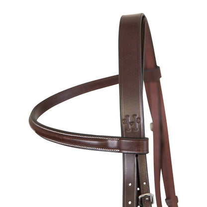Brown leather bridle on a white background