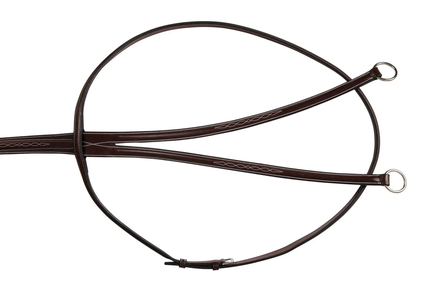Brown leather bridle on a white background
