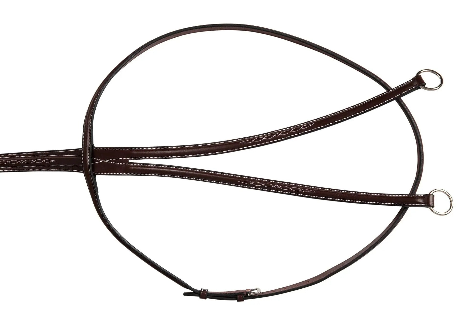 Brown leather bridle on a white background