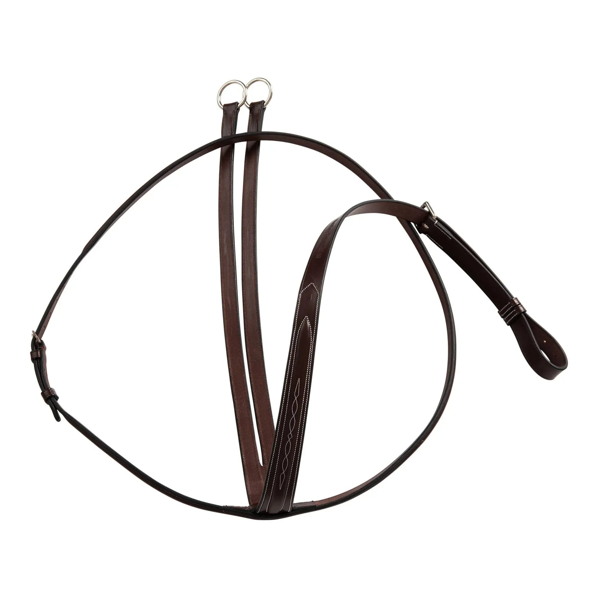 Brown leather bridle on a white background