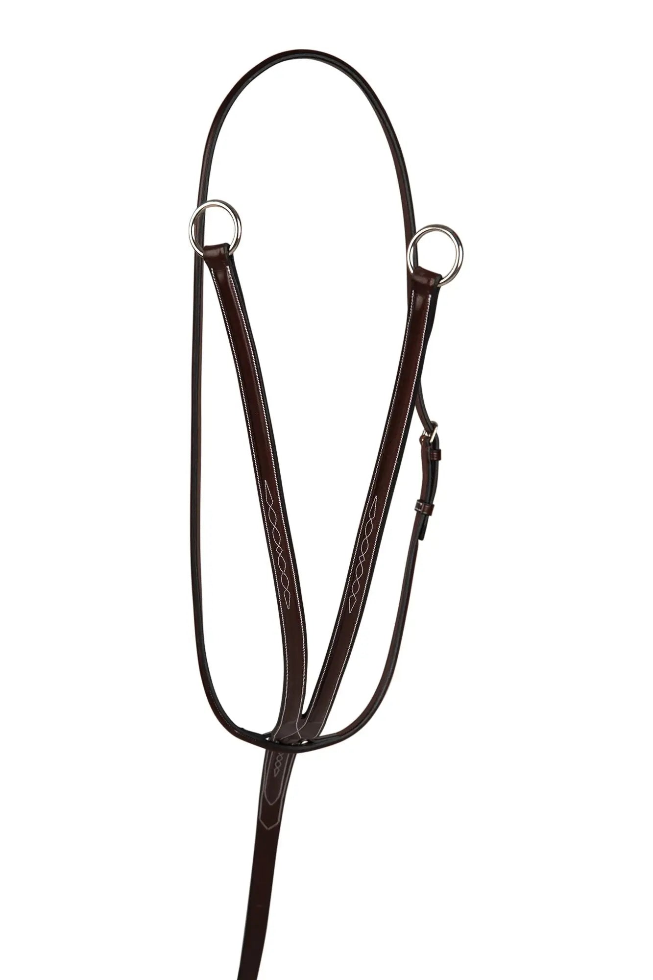 Brown leather bridle on a white background