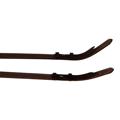 Two brown leather belts on a white background
