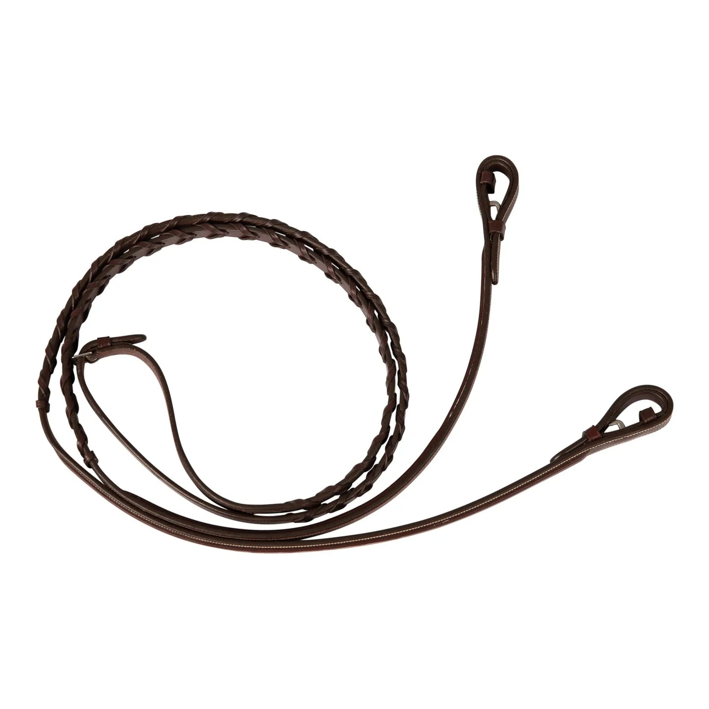 Brown leather lanyard on a white background