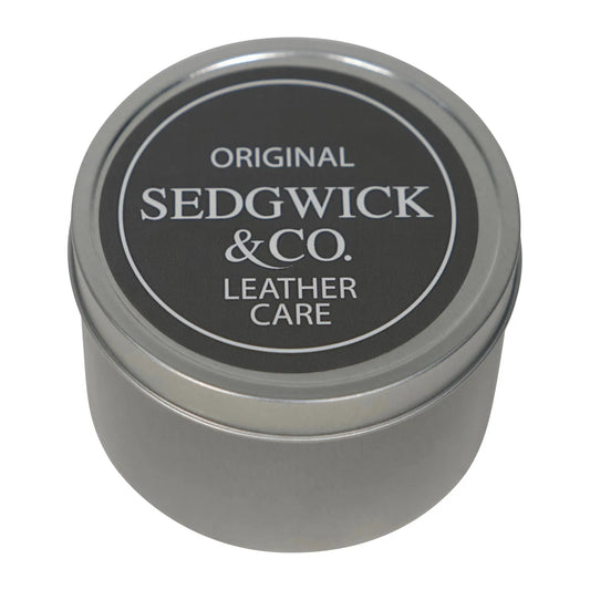 Sedgwick & Co leather care product container on a white background