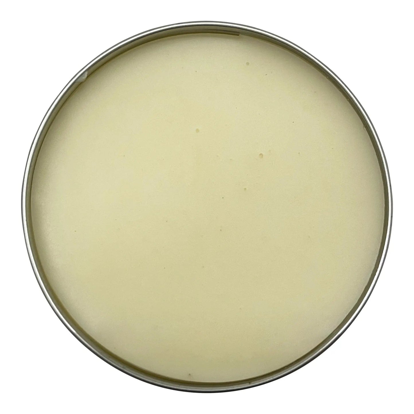 Round container of cream on a white background