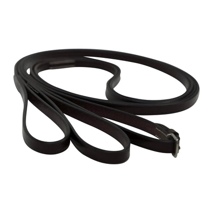 Black leather dog leash on a white background