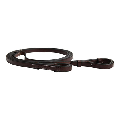 Brown leather dog leash on a white background