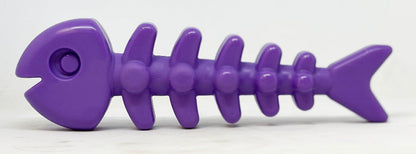 Purple bone-shaped toy on a white background