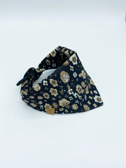 Floral patterned bandana on a white background