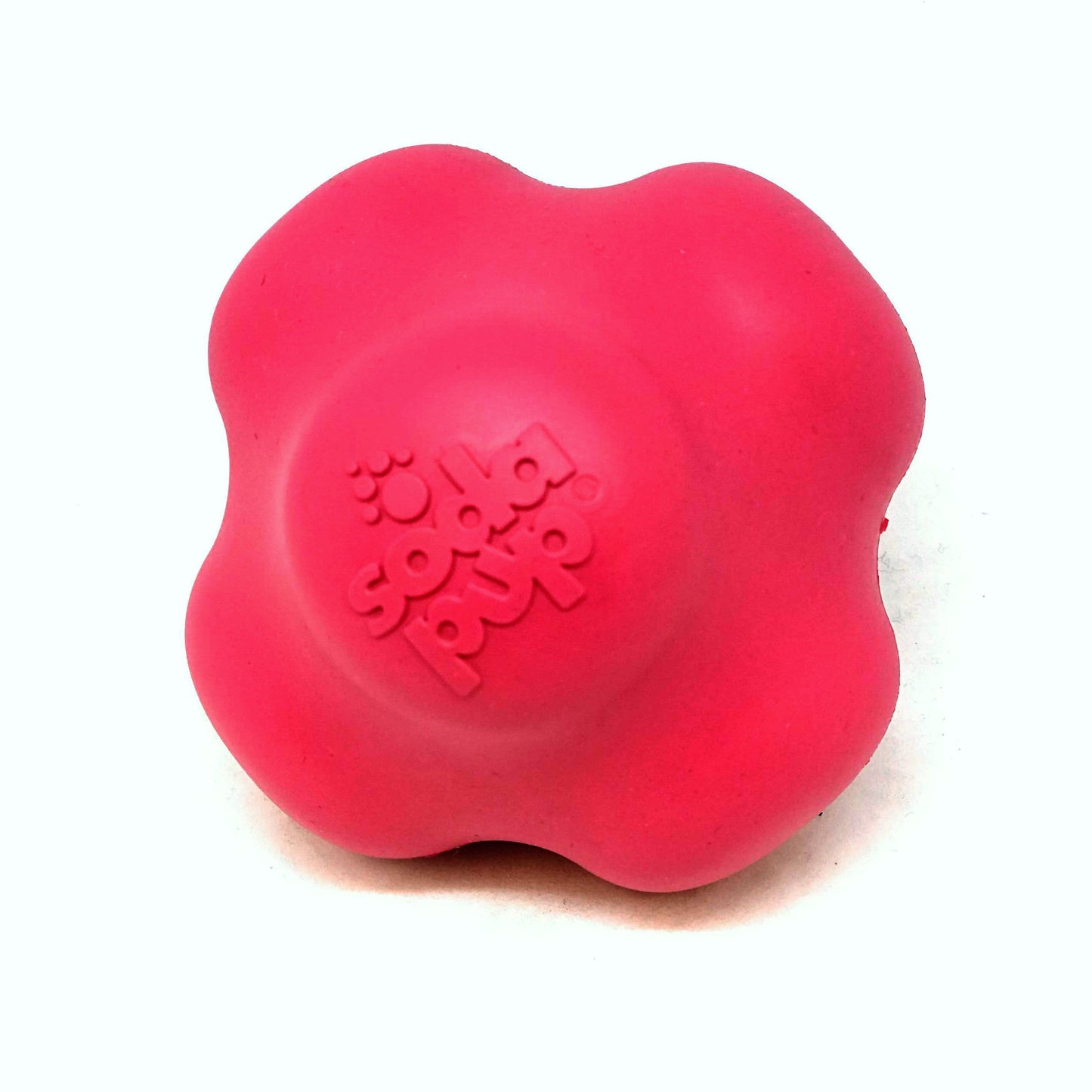 Red dog toy with a brand logo on a white background