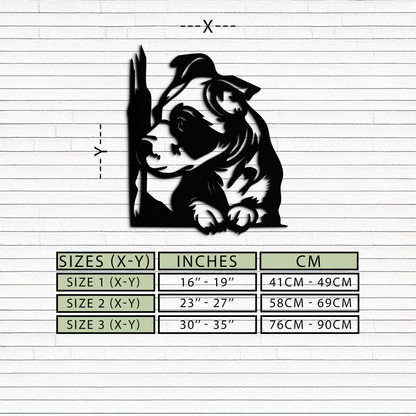 Cute Puppy Peeking Silhouette Metal Wall Art – Adorable Dog Decor for Pet Lovers- KAF685