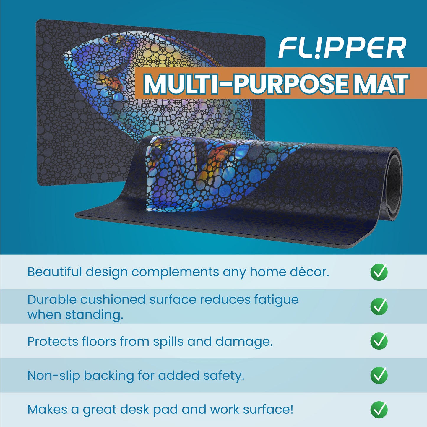 Flipper Aquarium Mat with Tang Artwork