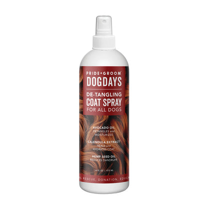 Dog Days de-tangling coat spray bottle on a white background