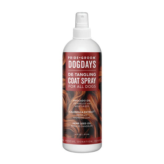 Dog Days de-tangling coat spray bottle on a white background