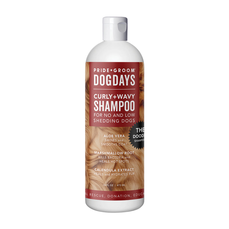 Pride & Groom DogDays Curly & Wavy Shampoo bottle on a white background