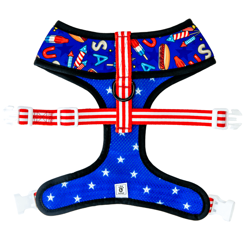Red, White & Bark Reversible Harness