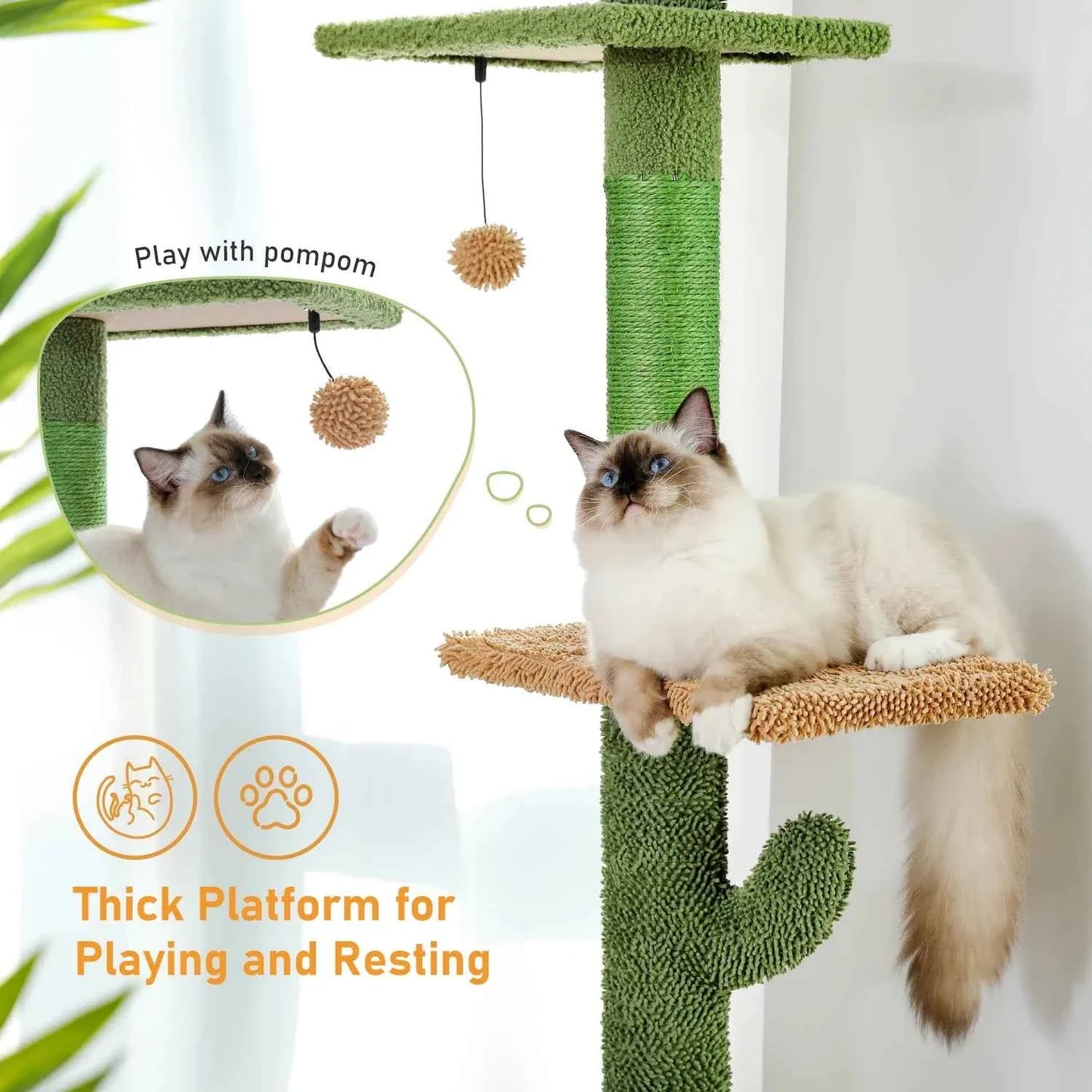 5 Tier Cat Tree Tower with Scratching Posts & Hammock