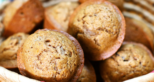 Close-up of muffins in a basket